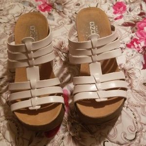 White platform wedges